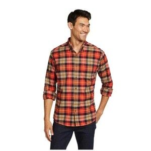 Eddie Bauer Men's S Long Sleeve Flannel Button Down Plaid Shirt Size XL